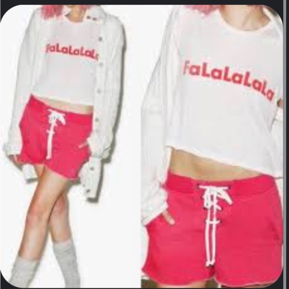 Wildfox Couture Pink mod four all lace up shorts - Picture 12 of 14